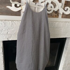 Black and White Striped top/ tunic length size large